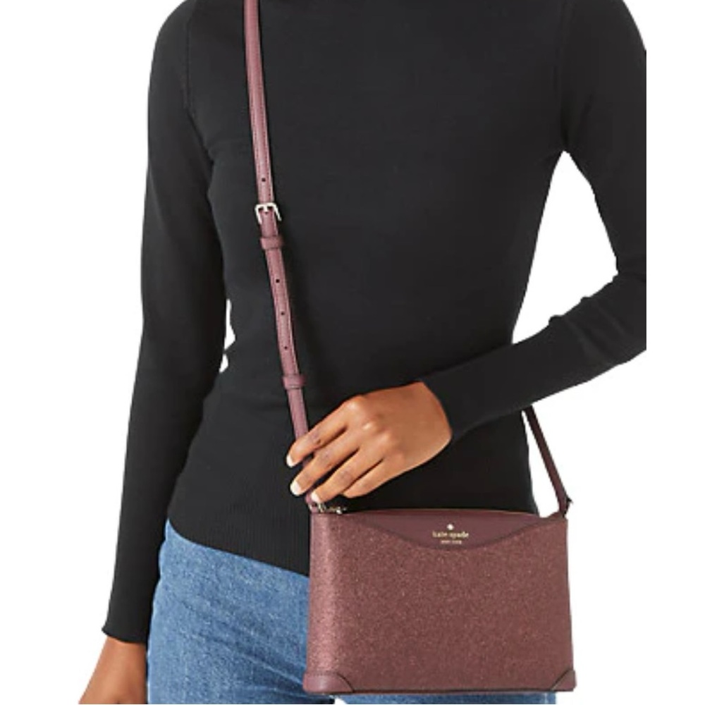 Kate Spade Crossbody Sparkly Dark Purple NWOT Glitter purse glittery bag